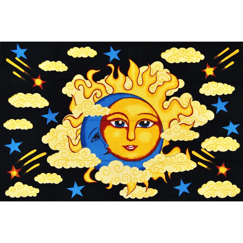 Tenture indienne Soleil & Lune