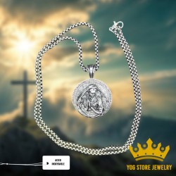 Collier pendentif Vierge Marie en acier inoxydable