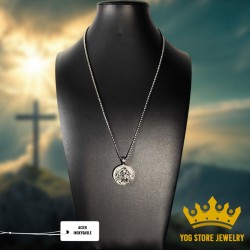Collier pendentif Vierge Marie en acier inoxydable