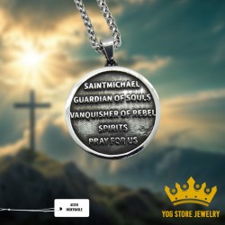 Collier pendentif Saint Michel Archange en acier inoxydable