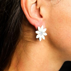 Boucles d’Oreilles Fleurs – Perles en Verre Clair | Bijou Féminin et Naturel